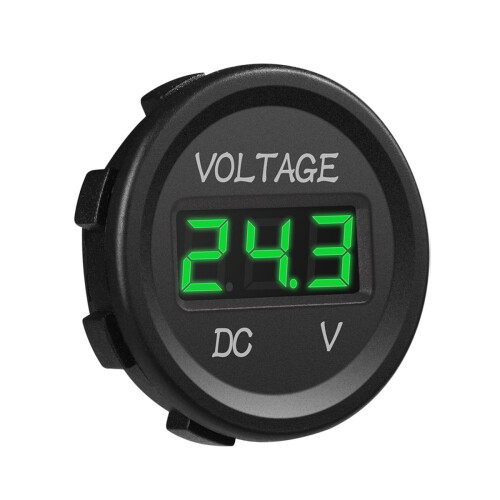 Painel de LED DC 12V com voltímetro digital para barco e caminhão (verde) 2