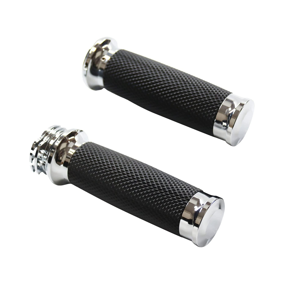 Universal 1In 25Mm Hand Grips Motorcycle Handle Bar Handlebar Silver 4852230782142