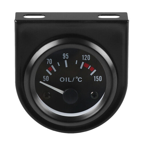 52mm 12V witte LED auto-olietemperatuurmeter met sensor, zwart 1