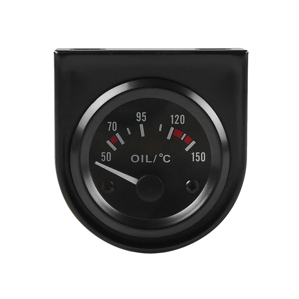 52Mm 12V Led Car Oil Temp Temperature Gauge With Sensor White/Black 4853934888451