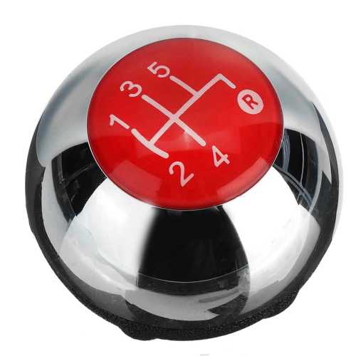 5 Speed Gear Shift Knob for 500 2012-2018 Chrome+Red 55344048