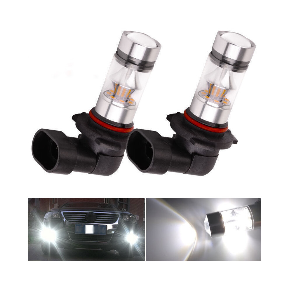 2x 9005 HB3 6000K 100W 2323 LED Projector Fog Light Bulbs White-image-OPC-PJ2YHSP-NEW