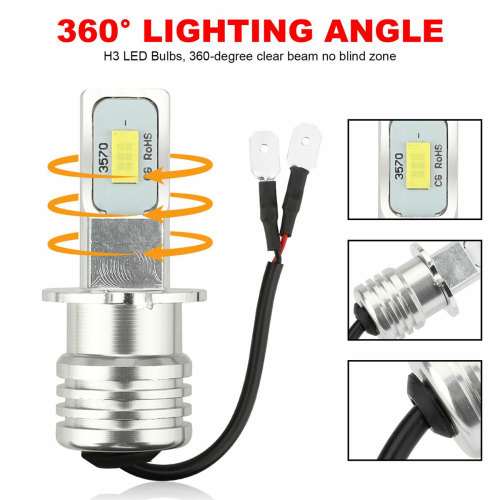 2x H3 LED-Nebelscheinwerfer-Lampen-Set, ultrahell, 6000K 2