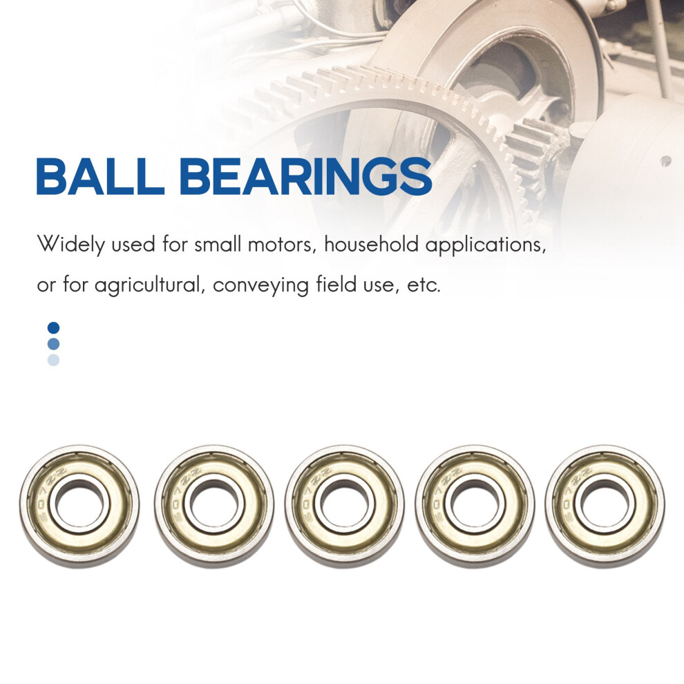 5 Cuscinetti A Sfera 607Z – 7x19x6 Mm, Doppia Schermatura In Metallo, Per Piccoli Motori E Applicazioni Meccaniche, Confezione Da 5 Pezzi - 3