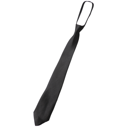 Heren effen zwarte polyester stropdas met rits, gladde stropdas met rits 2