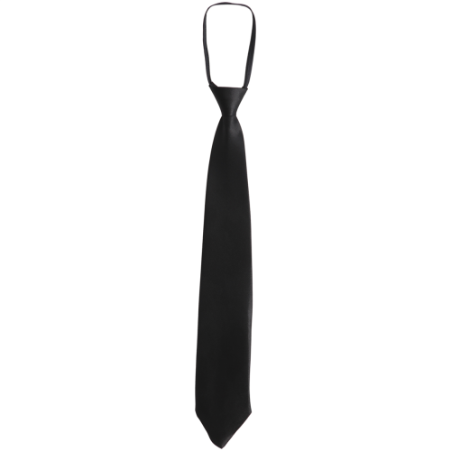 Heren effen zwarte polyester stropdas met rits, gladde stropdas met rits 1