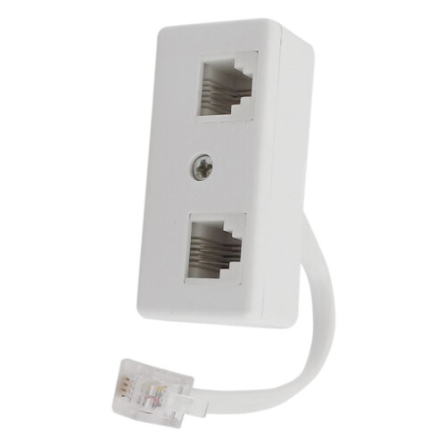 Conector divisor de línea telefónica RJ11 macho a doble hembra 6P4C 2
