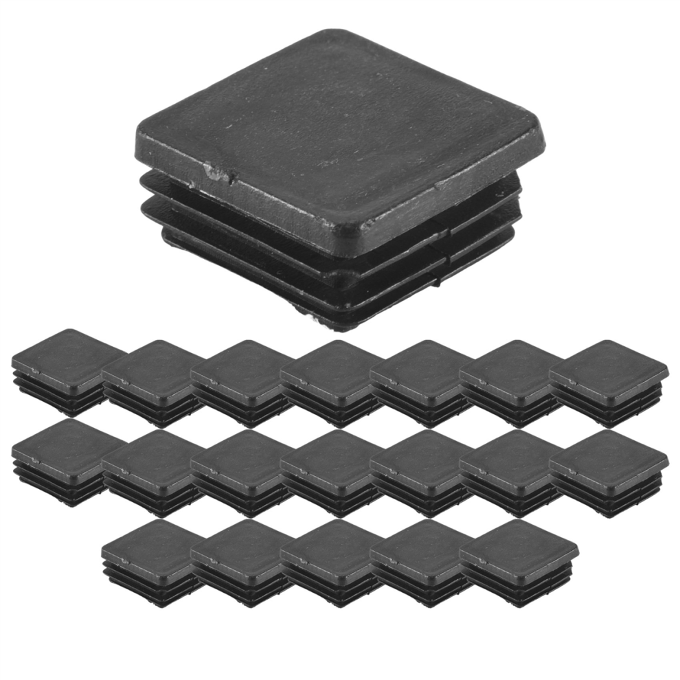20 Pcs Plastic Square Blanking End Caps Tube Inserts 25Mm X 25Mm 4853934856191