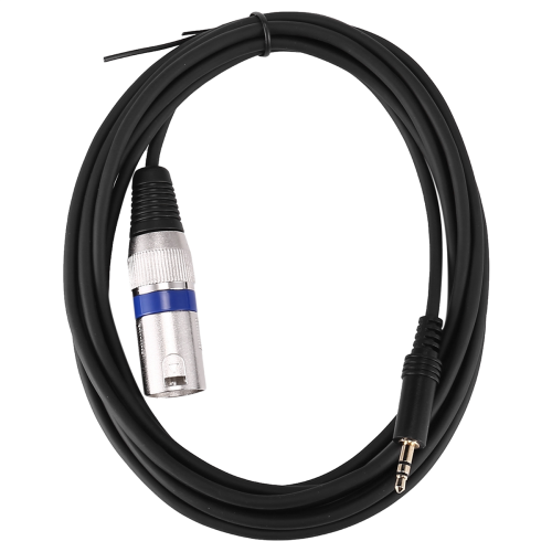 Cabo de áudio para microfone com 3 metros de comprimento, conector estéreo de 3,5 mm para conector XLR macho de 3 pinos.