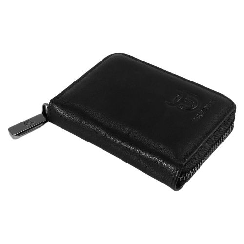Leather Men Wallet Card Pack Zipper Card Bag Black 1