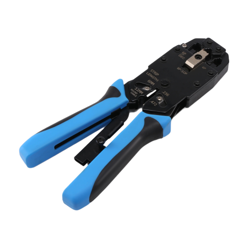 Alicate de crimpagem para conectores RJ45 de 10, 8, 6 e 4 pinos. 1