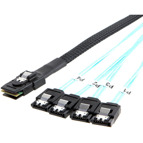 Kábel Mini SAS 36pin (SFF-8087) samec - 4 7pin samica, 1,0 m 1