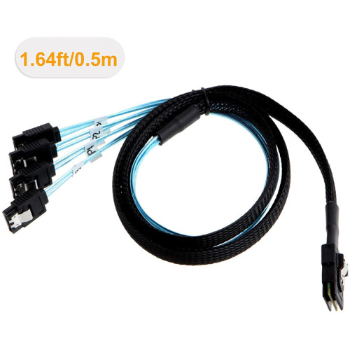 Kábel Mini SAS 36pin (SFF-8087) samec - 4 7pin samica, 1,0 m 2