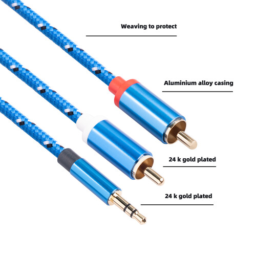 Rozbočovací kábel pre slúchadlá 3,5 mm jack samec - 2 samce, 1,8 m 2