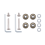 48Mm X18Mm 1 Pair Luggage Suitcase Replacement Wheels 6