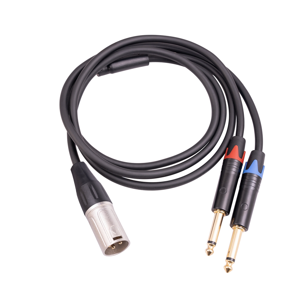 Xlr Male To Dual 6.35Mm Plug Audio Microphone Cable,6.6Feet/2Meters 4852230791113