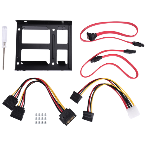 Adaptador para 2 SSDs de 2,5 polegadas para 3,5 polegadas (Cabos e cabos de alimentação inclusos) 2