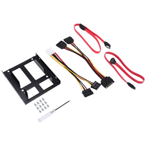 Adaptador para 2 SSDs de 2,5 polegadas para 3,5 polegadas (Cabos e cabos de alimentação inclusos)
