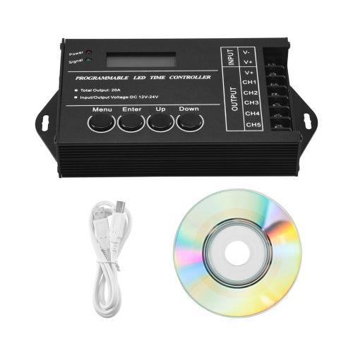 programmeerbare RGB LED-controller DC12V-24V 5-kanaals LED-timingdimmer 1