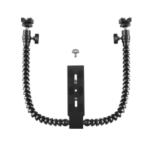 Nieuwe flexibele dubbele arm flitsschoenbeugelhouder voor