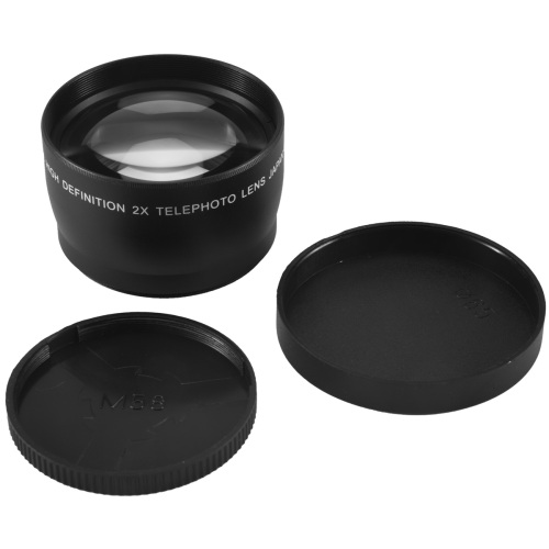 58mm 2X teleobjektiv telekonverter för 1