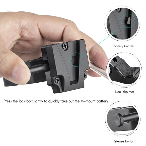 V-Mount Battery Adapter with Clamp for Mounting to Light Stand Tripod 1