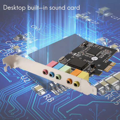 Placa de som estéreo 5.1 canais PCI-E X1 com chip CMI8738 de 32/64 bits para P 1