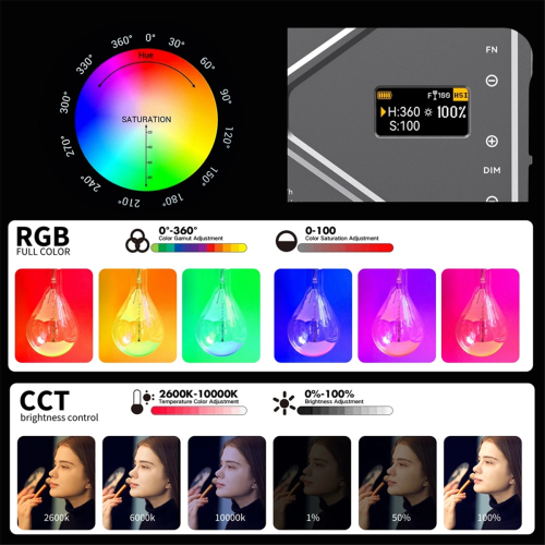 Nuova luce video RGB da 10 W per selfie LED portatile 1