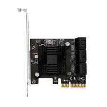 PCIe x4 till 6-port expansionskort som stöder 16 TB hårddiskkort