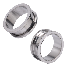 1 paio di anelli per tappi per le orecchie in acciaio inossidabile con chiusura a vite, colore acciaio, 22 mm