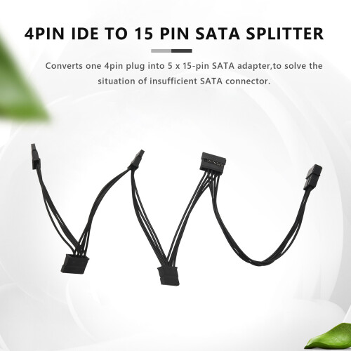 4-Pin IDE 1 auf 5 15-Pin Festplatten-Stromversorgungs-Splitterkabel 1