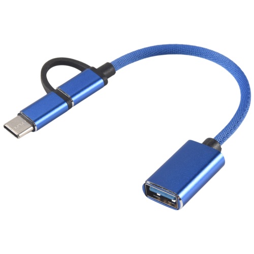 2 in 1 USB 3.0 OTG Adapter Cable Type-C Micro-USB to USB 3.0-Blue 1
