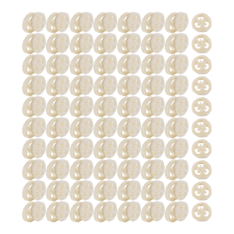150Pcs Natural Loofah Slices Handmade Loofah Soap Box Tools Cleaner