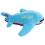 Avion en peluche de 40 cm, coussin de dos pour enfant, bleu 2