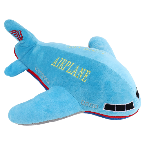 Avion en peluche de 40 cm, coussin de dos pour enfant, bleu 2