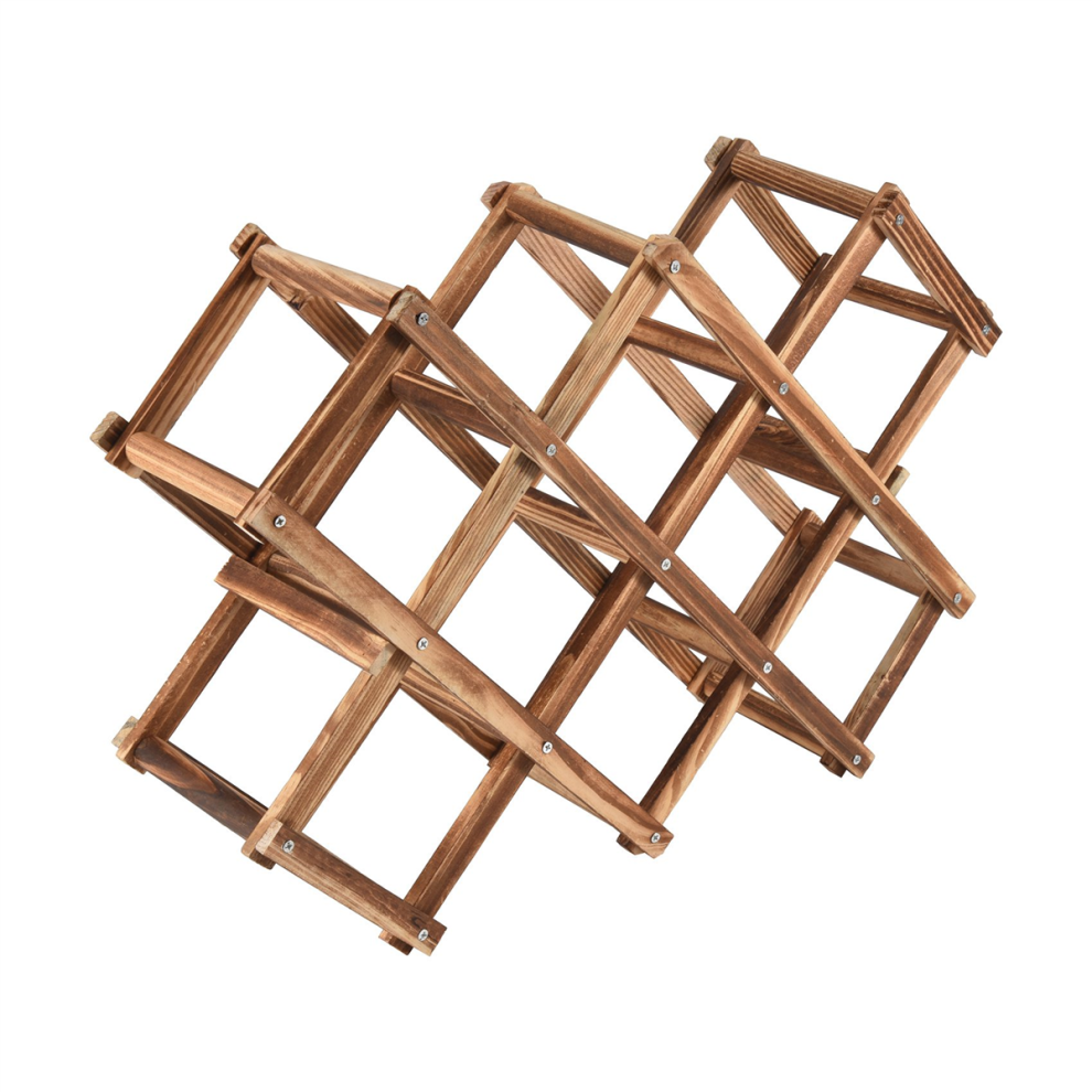Wooden Red Wine Rack 10 Bottle Holder Mount Display Wood Wine Rack-image-OPC-PJ2YSKC-NEW