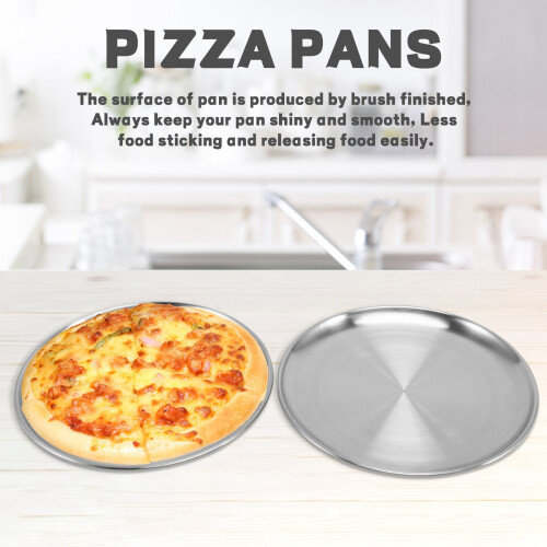 Conjunto de 2 formas redondas para pizza de 25 cm (10 polegadas), em aço inoxidável. 1