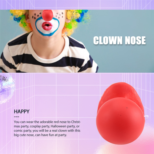 3 Stück rote Clownsnasen, die hupen und quietschen, mit elastischem Seil 1