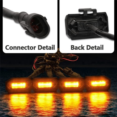 4PCS Car LED Front Grill Lights External Grill Lamp Smoke 2