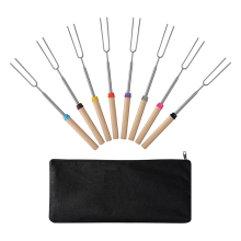 8 palitos para asar malvaviscos, extensibles de 81 cm (32 pulgadas), ideales para carne al fuego.
