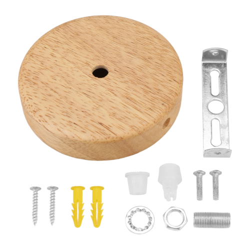 Lampfotplatta Trätakhållare e27 Lampdiameter 100 mm Dold skruv 1