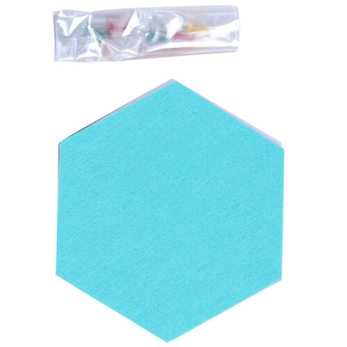 Conjunto de 6 painéis hexagonais de feltro auto-adesivos para recados 5,5 x 5 x 0,2 polegadas 1