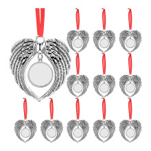 12Pcs Angel Wing Blank Hot Transfer Printing Sublimation Ornament
