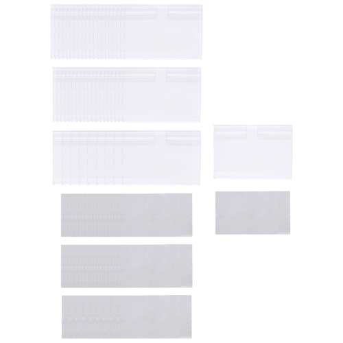 50Pcs Clear Plastic Label Holder Price Tag, for Storage Bins Labels