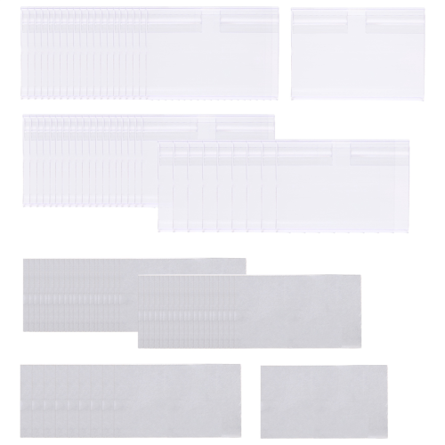50Pcs Clear Plastic Label Holder Price Tag, for Storage Bins Labels 1
