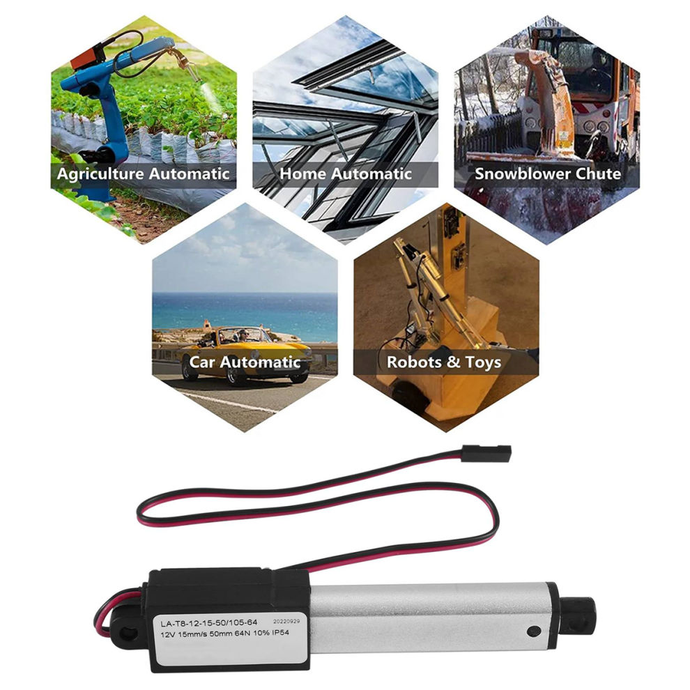 Electric Mini Linear Actuator - 2Inch Stroke, 64N/14.4Lb 4853297024824