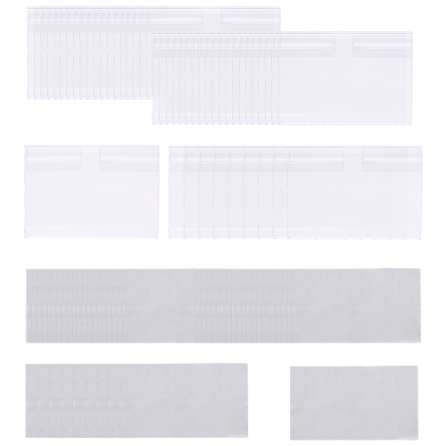 50Pcs Clear Plastic Label Holder Price Tag, for Storage Bins Labels 2
