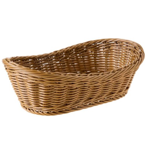 Cesto Oval de Pão de Vime Trançado, Cesto de Armazenamento de 10,2 Polegadas para Alimentos