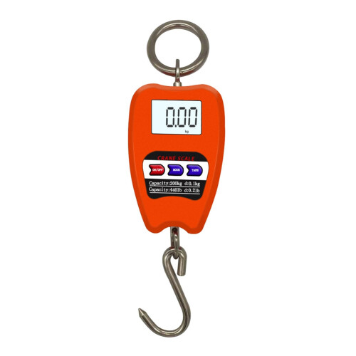 Balança de guindaste mini digital industrial suspensa, laranja.