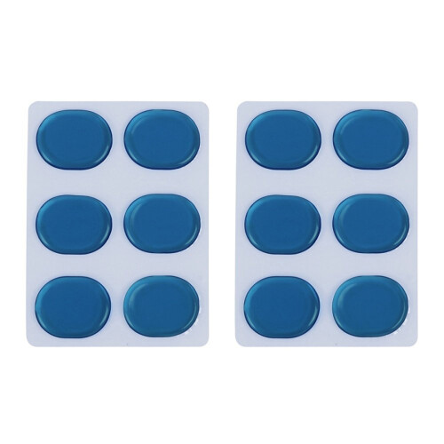 12-pack trumset-dämpklistermärken, blå silicagelklistermärken
